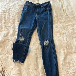Old Navy Blue Skinny Jeans with Distressed Details, never worn!